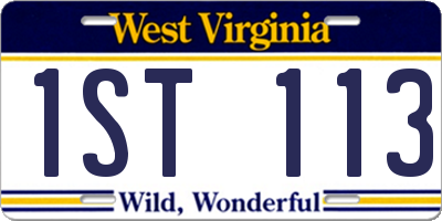WV license plate 1ST113