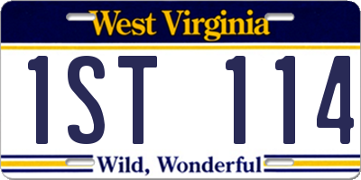 WV license plate 1ST114