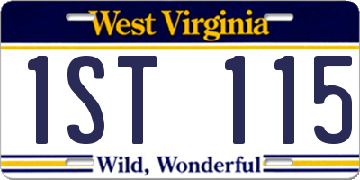 WV license plate 1ST115