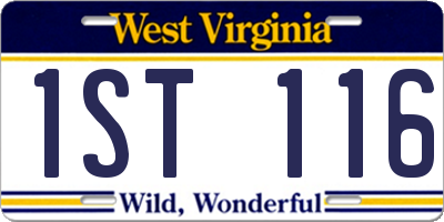 WV license plate 1ST116