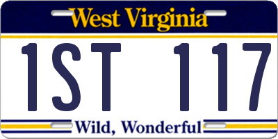 WV license plate 1ST117