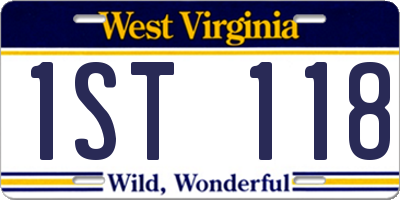 WV license plate 1ST118