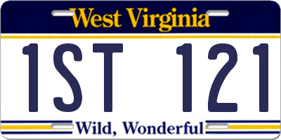 WV license plate 1ST121