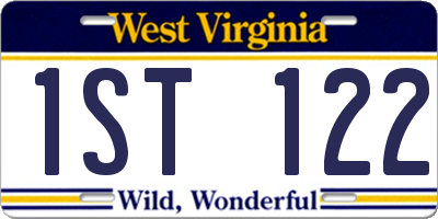 WV license plate 1ST122