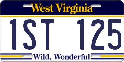 WV license plate 1ST125