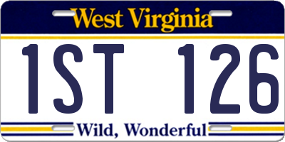 WV license plate 1ST126