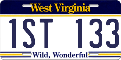 WV license plate 1ST133