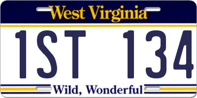 WV license plate 1ST134