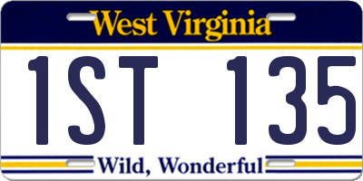 WV license plate 1ST135