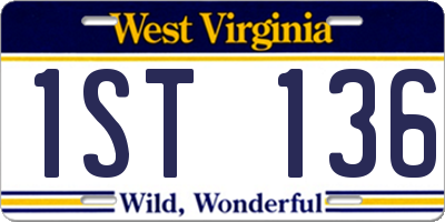 WV license plate 1ST136
