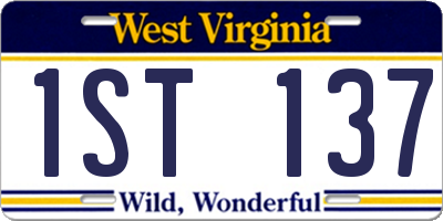 WV license plate 1ST137