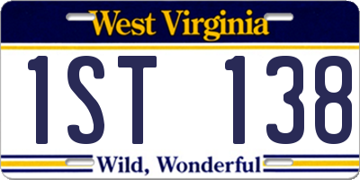 WV license plate 1ST138
