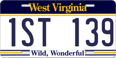 WV license plate 1ST139