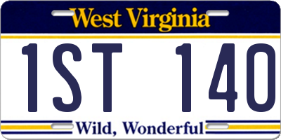 WV license plate 1ST140