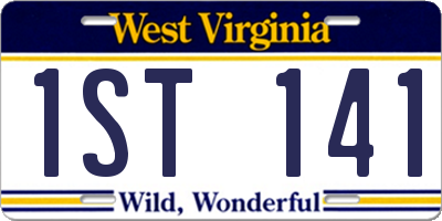 WV license plate 1ST141