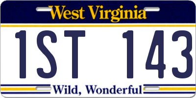 WV license plate 1ST143