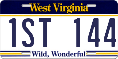 WV license plate 1ST144