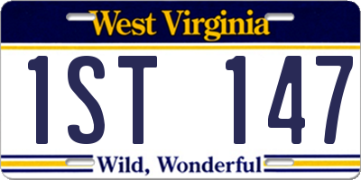 WV license plate 1ST147