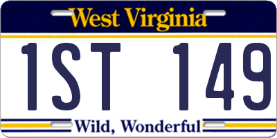 WV license plate 1ST149