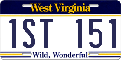 WV license plate 1ST151
