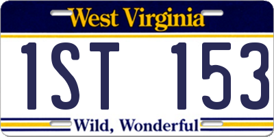 WV license plate 1ST153
