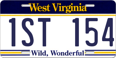 WV license plate 1ST154