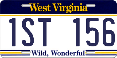 WV license plate 1ST156