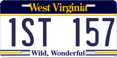 WV license plate 1ST157