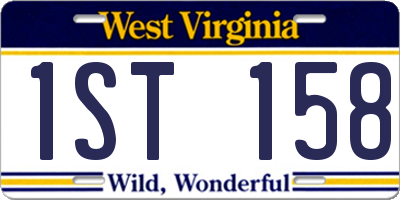 WV license plate 1ST158