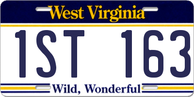 WV license plate 1ST163