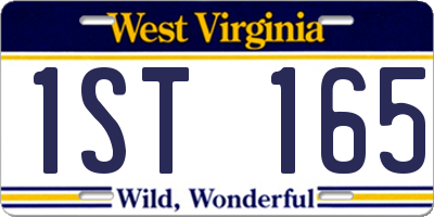 WV license plate 1ST165