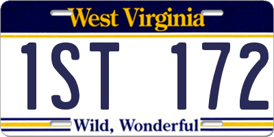 WV license plate 1ST172