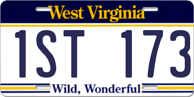 WV license plate 1ST173