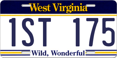 WV license plate 1ST175