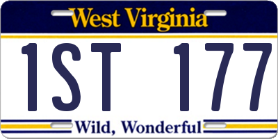 WV license plate 1ST177