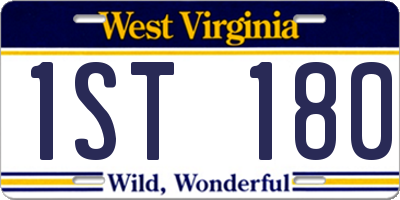 WV license plate 1ST180
