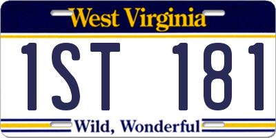 WV license plate 1ST181