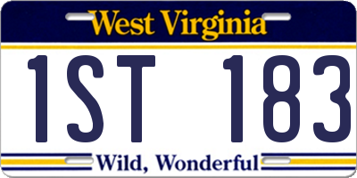 WV license plate 1ST183