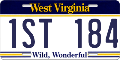 WV license plate 1ST184