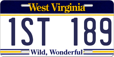 WV license plate 1ST189