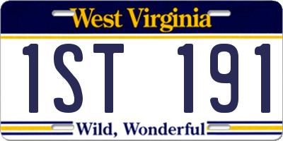 WV license plate 1ST191
