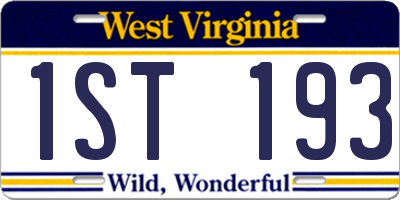 WV license plate 1ST193