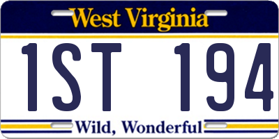WV license plate 1ST194