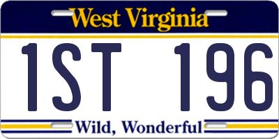 WV license plate 1ST196