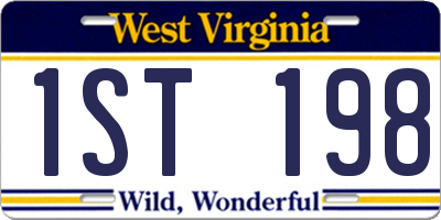 WV license plate 1ST198