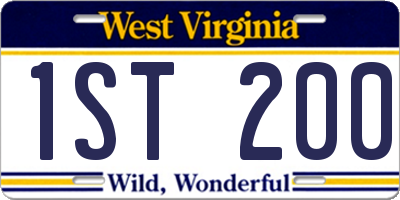 WV license plate 1ST200