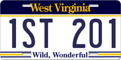 WV license plate 1ST201