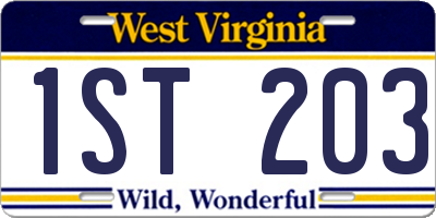 WV license plate 1ST203