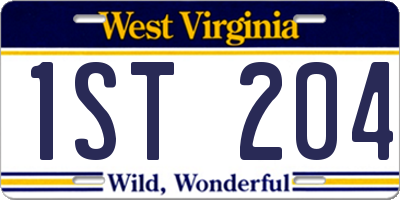 WV license plate 1ST204