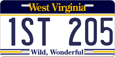 WV license plate 1ST205